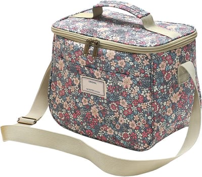 Geïsoleerde Lunchtas - Thermotas Picknicktas - Maaltijden Onderweg - Drievoudig Geïsoleerd - 7.5 L - Bloemenpatroon