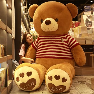 Amerikaanse Grote Beer Pop Grote Maat Teddybeer Pluche Speelgoed Knuffelbeer Lintbeer Schattige Grote Beer Cadeau Cadeau voor Vriendin 80cm
