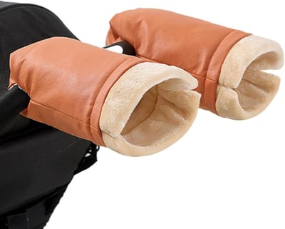 Kinderwagen Handgrepen - Wandelwagen Accessoires - Warme Handen Buiten - Waterdicht En Winddicht - Universele Pasvorm - Oranje