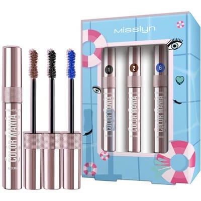 MISSLYN Color Mania mascara-set 1 (1 Black + 2 Brown + 6 Blue Ocean)