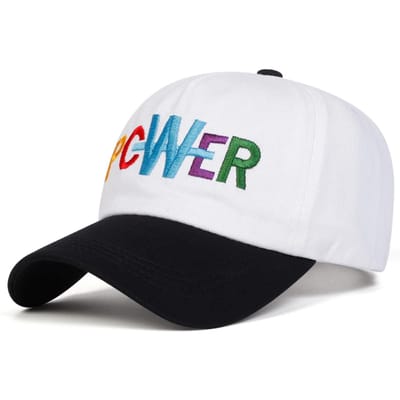 Casquettes de Baseball Unisexes Broderie Lettres Pcwer Printemps Automne Extérieur Réglables Casquettes Décontractées Casquette Papa Chapeau Pare-Soleil white