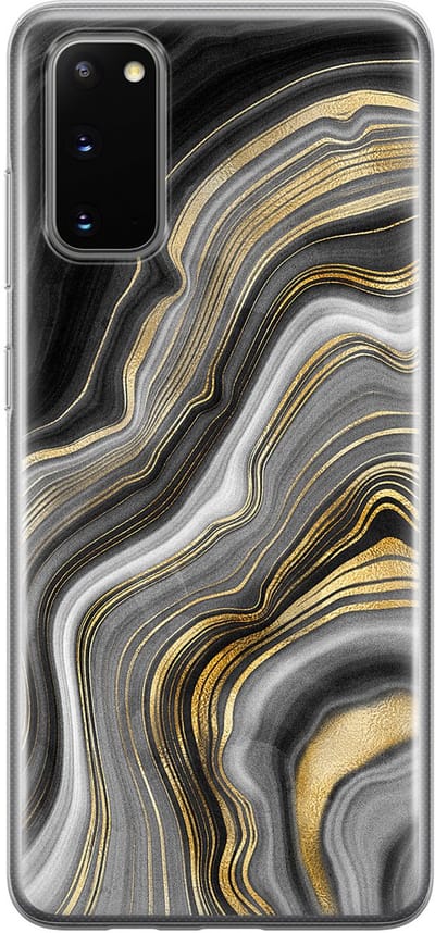 Leuke Telefoonhoesjes - Hoesje geschikt voor Samsung Galaxy S20 - Marble agate - Soft case - TPU - Goud