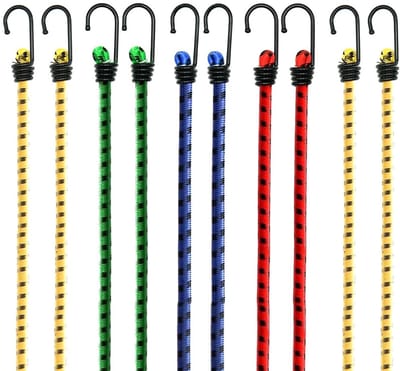 Dailygoods- Bungeekoorden 5 stuks - Zwaar belastbare bungeekoorden - UV-bestendige elastische riemen - Dubbel gevlochten touw - Lichtgewicht en compact - 100 cm lengte - Bungee Touw