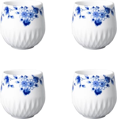 Espressokopje Blauw Vouw - Porselein - 100 ml - 4 stuks