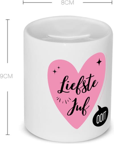 Akyol - liefste juf ooit Spaarpot - Juf - beste juf - school - verjaardagscadeau - afscheidscadeau - kado - gift - 350 ML inhoud