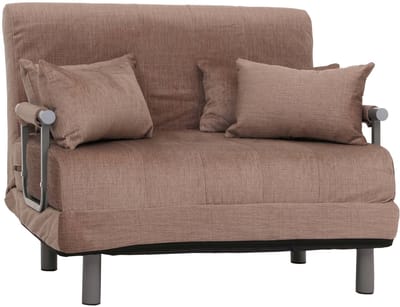 Fauteuilbed MCW-K29, opklapbare fauteuil slaapbank logeerbed, ligoppervlak 190x100cm, chenille stof (370g/m²) ~ bruin