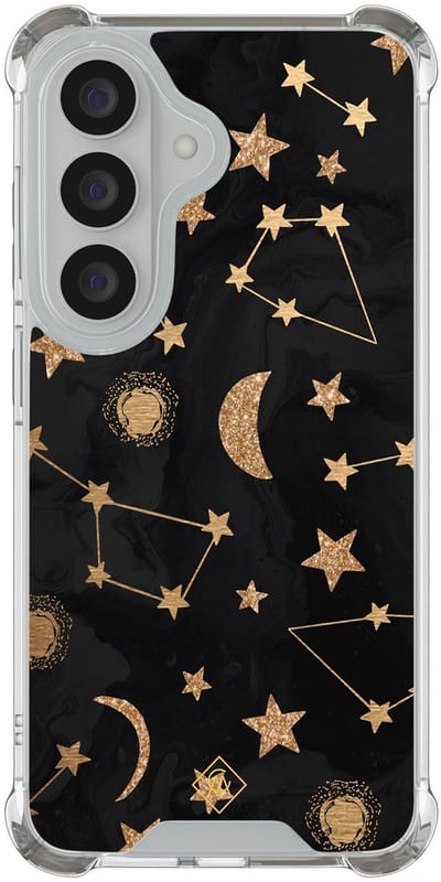 Casimoda® hoesje - Geschikt voor Samsung Galaxy S26 - Counting The Stars - Shockproof case - Extra sterk - TPU/polycarbonaat - Goudkleurig, Transparant