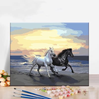 Dailygoods - Schilderen op Nummer voor Kinderen en Volwassenen - Creatief Paardenset