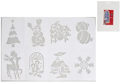 Gerimport Kerst raamsjablonen - 8x st - 29 x 18 cm - raamversiering - kerstversiering