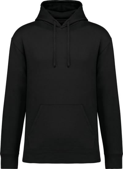 Native Spirit Ecologische uniseks sweater met capuchon en afhangende mouwen in geborsteld fleece NS436 - Black - L