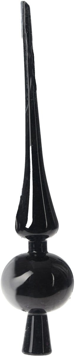 Christmas Decoration Kerstboompiek in het zwart - 26 cm - kunststof - mat - kerstversiering - topper