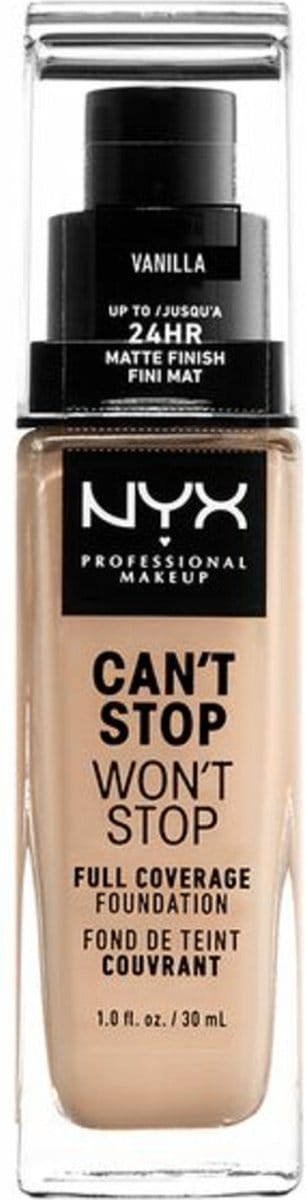 Nyx Professional Makeup Can't Stop Won't Stop Foundation - Vanilla - Volledig Dekkende Foundation - Licht