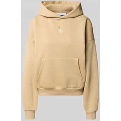 Hoodie met motiefstitching en kangoeroezak