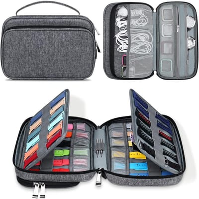 Opbergtas voor horlogebandjes, Opbergkoffer voor horlogebandjes Biedt plaats aan 36 Smartwatch-bandjes, Reisorganizer-tas voor Apple Watch-bandjes Horlogepin gray