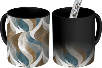 Magische Mok - Foto op Warmte Mokken - Koffiemok - Abstract - Golven - Kleurrijk - Magic Mok - Beker - 350 ML - Theemok