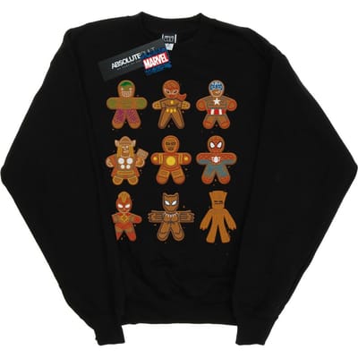 Marvel Dames/Dames Avengers Kerstmis Gingerbread Sweatshirt (Zwart)