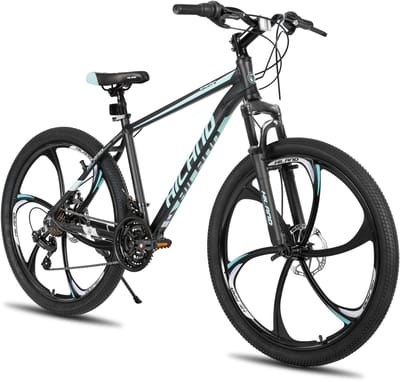 HILAND Mountainbike 26 inch - MTB met 3/6-Spaaks Stervelgen - 18 Versnellingen - Lichtgewicht Aluminium Frame - Dubbele Schijfremmen - Unisex