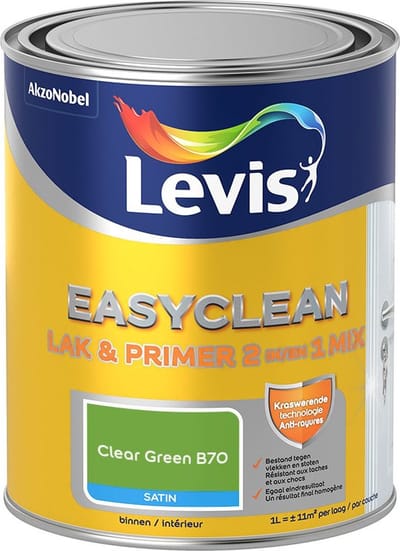 Levis - Easyclean Lak & Primer 2-In-1 Mix - Clear Green B70 - Mengverf - 1 L
