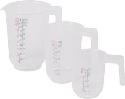 Set van 3 maatbekers - Kunststof - 250ml / 500ml / 1000ml