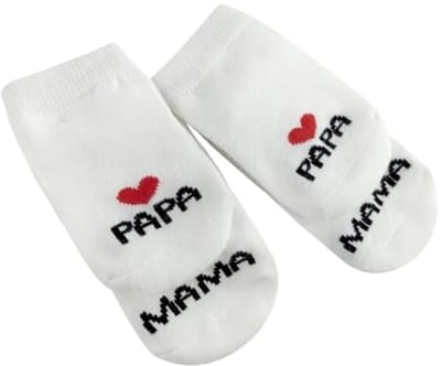 Babysokken, Mama & Papa Baby katoenen sokken Dikke sokken voor pasgeborenen 0-12 maanden Baby meisjes jongens sokken Kerstcadeau Nieuwjaarssokken (2 paar)