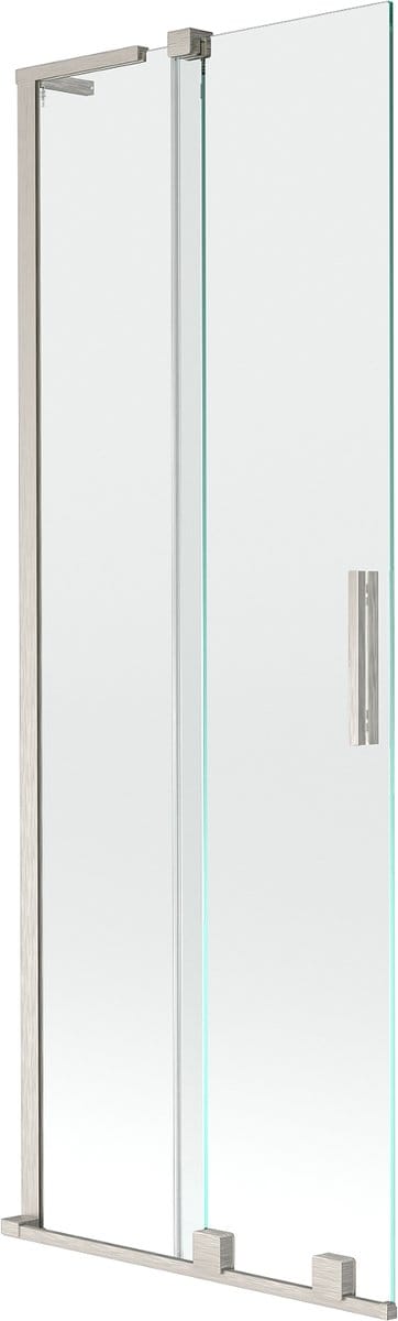 Mexen Velar L tweedelig schuifbare douchewand 75 x 150 , transparant, geborsteld nikkel - 896-075-003-01-97