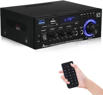 Audioversterker – Stereo Versterker Met Bluetooth – Audio Amplifier Met Karaoke Portals – Led Display - Veelzijdig