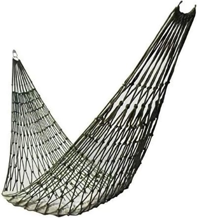 Outdoor Hangmat voor Kamperen en Reizen - Armygroene Netwerkhangmat van Nylon voor Tuin Strand Wandelen Jagen en Outdooractiviteiten - Inclusief Haken - Lichtgewicht Draagbaar en Snel Op te Zetten - 240x80cm
