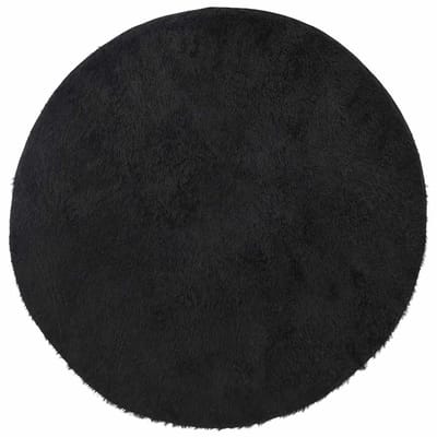 vidaXL - Hoogpolig - vloerkleed - NAVARRA - 120x120 - cm - polyester - zwart