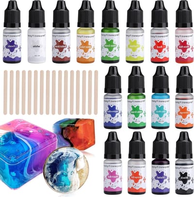 Concentrated Epoxy Resin Pigment in 16 Kleuren, Transparante Kleurstoffen voor DIY Sieraden en Kunstprojecten - 10ml per Fles
