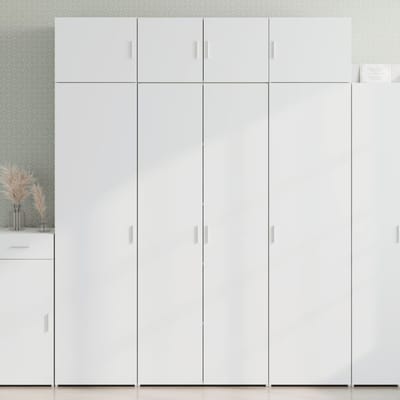 vidaXL - Opbergkast - 80x42,5x225 - cm - bewerkt - hout - wit