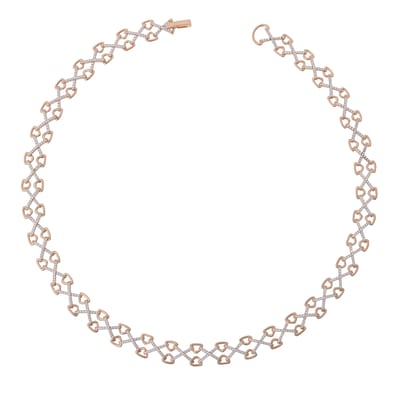 Orphelia ZK-7212 - Necklace Bicolor Zirconium - 925 zilver - zirkonia - 43 cm
