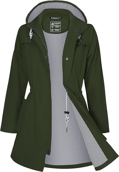 Daity Regenjas dames lang | waterdicht en ademend met capuchon voor buiten - Maat XL