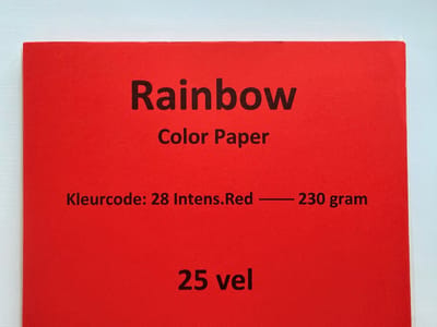 Rainbow Kl-28 Intense rood 25 vel papier 230gram(!)