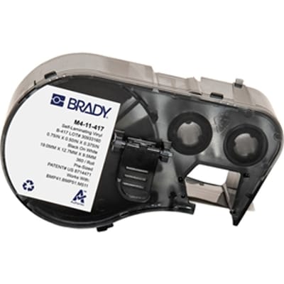 Brady M4-11-427 gelamineerde vinyl labels zwart op wit/transparant | 12,7 mm x 19,05 mm (origineel)