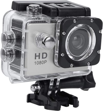 2,0 inch Full HD 1080P waterdichte actiecamera - 30M beeldstabilisatie 16MP sportcamera met bevestigingsaccessoires voor duiken, fietsen, klimmen en zwemmen（grijs）