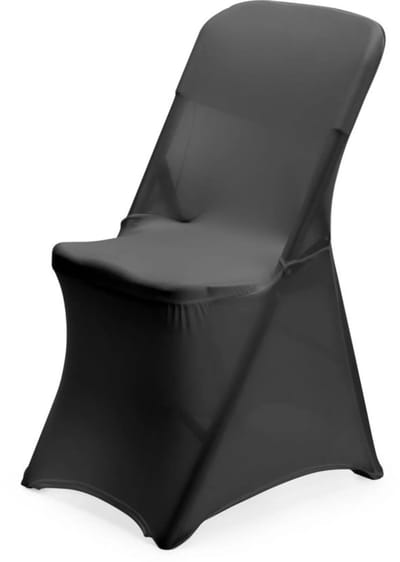 HENDI stoelhoes - tricot polyester met elastaan - strijkvrij en elastisch - 54 x 44 x 84 cm - zwart - voor horeca en evenementen