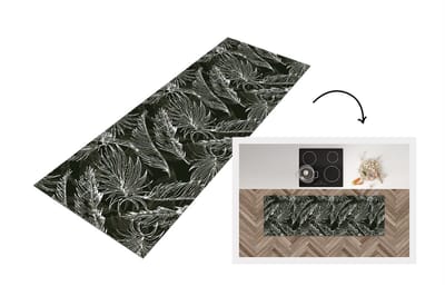 Keukenloper - Loper keuken - Palmblad - Tropisch - Design - Hawaii - 150x50 cm - Keukenloper vinyl