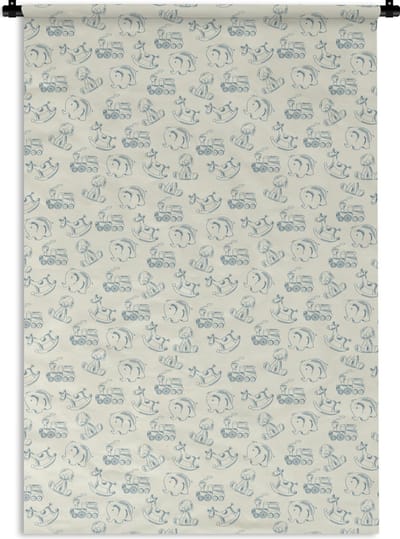 Wandkleed - Wanddoek - Dieren - Speelgoed - Patroon - 120x180 cm - Wandtapijt