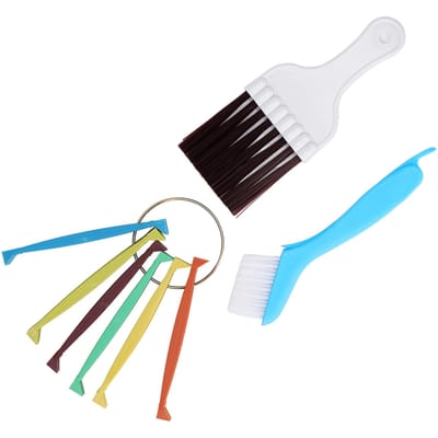Kit Nettoyeur d'Ailettes de Climatiseur 6 Couleurs Peigne à Ailettes Brosse de Nettoyage Kit Brosse de Nettoyage de Serpentin pour la Maison white