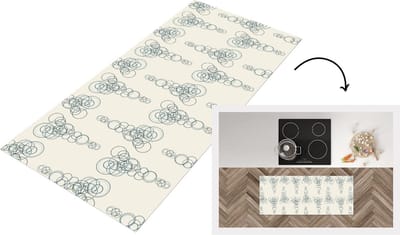 Keukenloper - Loper keuken - Cirkel - Patronen - Abstract - 120x50 cm - Keukenloper vinyl