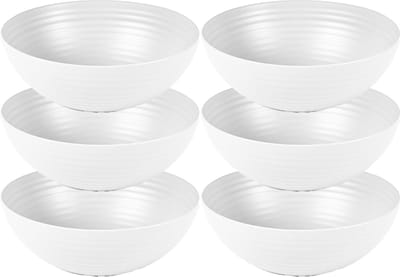 Plasticforte Kommetjes/schaaltjes - 6x - Dessert/ontbijt - Kunststof - D13 cm - Ivoor wit