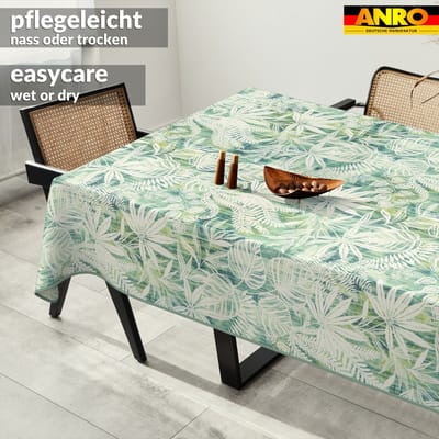 ANRO Tafelkleed Bladeren Beige 220x140cm Met sierband Afwasbaar Waterafstotend Binnen & Buiten