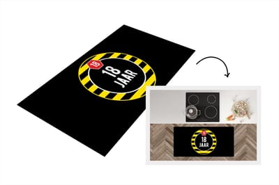 Keukenloper - Loper keuken - Verjaardag - 18 jaar - Decoratie - 120x60 cm - Keukenloper vinyl