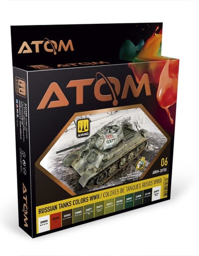 AMMO by Mig Jimenez Hobbyverf Acrylverf - MIG 20705 ATOM - Russian Tanks WWII Colors - Acryl Set 12x20ml Verf set - 12 x 20 ml