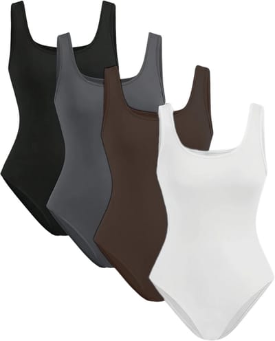 Livano Bodysuit Dames - Jumpsuit - Corrigerend Ondergoed - Body plunge - Lingerie - Setje Vrouwen - 4 Pcs - Gemengd 2 - Maat XS
