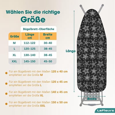 Dailygoods- Strijkplankhoes 120 x 45 cm - Drielaagse Comfort-inleg - Stevige Grip - Voor Stoomstrijkijzer - Ideale Pasvorm - Kreukvrij Strijken - Strijkkussen