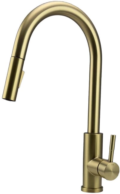 Pure.Sink Elite Steel Stream-S kitchen faucet PVD brushed gold with pull-out spout PS8045-60