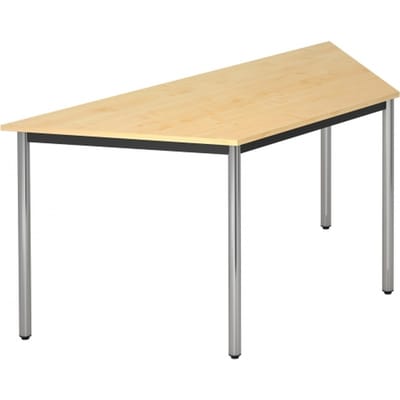 Vergadertafel DRTR »Barcelona« 160x80 cm trapezium vorm onderstel zilver/zwart