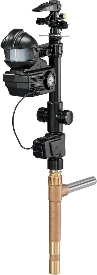 Bewegingsgevoelige sprinkler - Gazon sproeier - Tuin beschermen - Dag en nacht sensor - 62 cm hoog - Groen