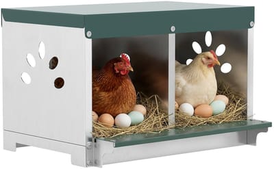 PawHut nestkastjes - gegalvaniseerd staal - 54,5x42,5x35,5 cm - zilver
